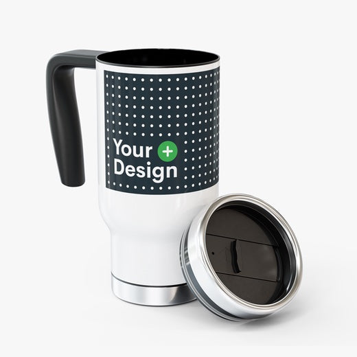 Stainless Steel Travel Mug w/ Handle - Fun Bags, Designed by You!